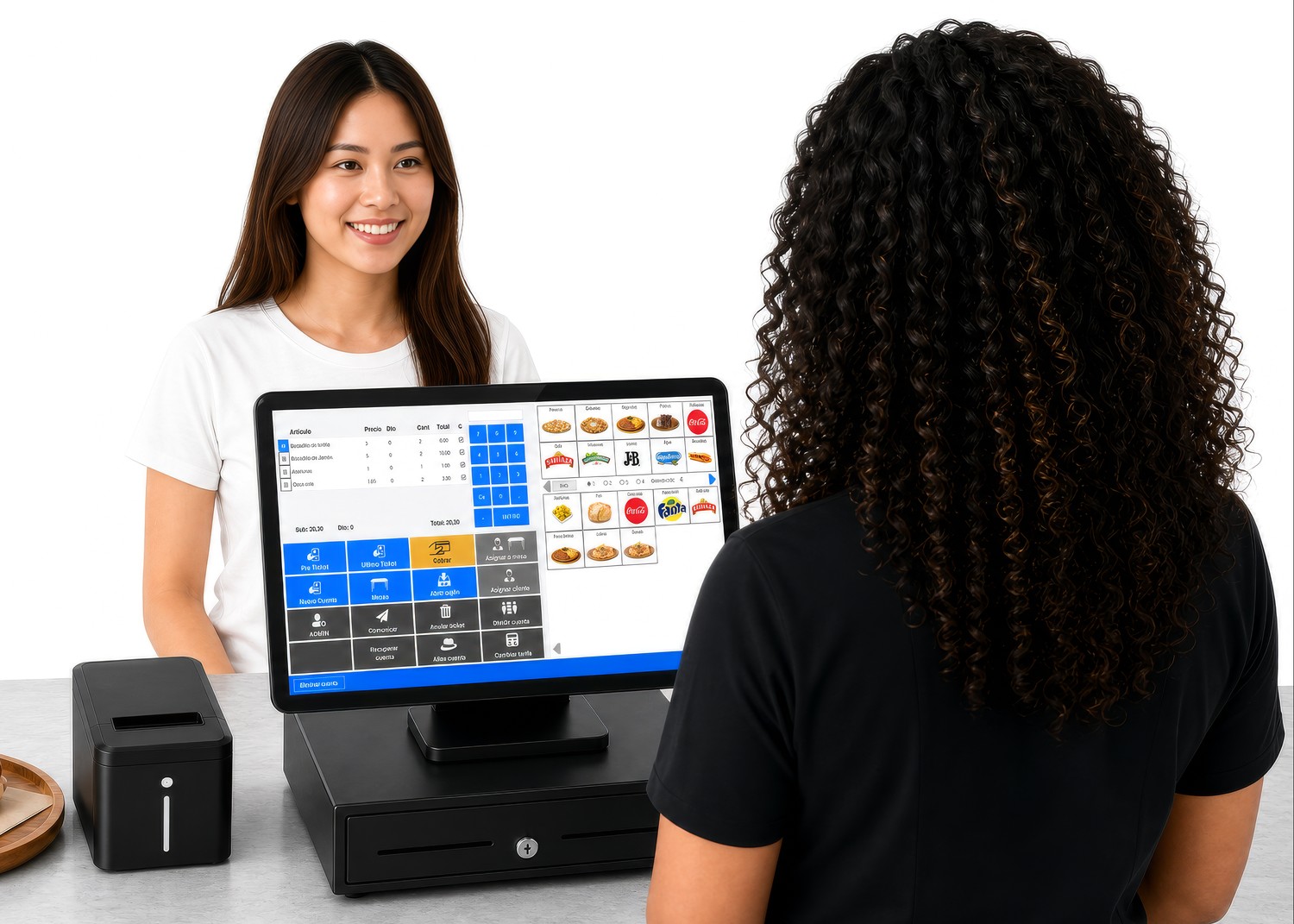 Cliente atendido con el TPV táctil de hostelería